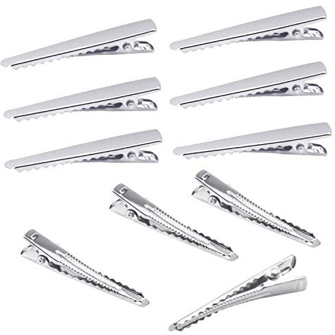 150 Stück Alligator Haarspangen, Metall Krokodil Haarklammer, Haarclips Friseurbedarf, Non Slip Curl Haarspange für Damen und Mädchen, Haarklammern für DIY Basteln, Silber