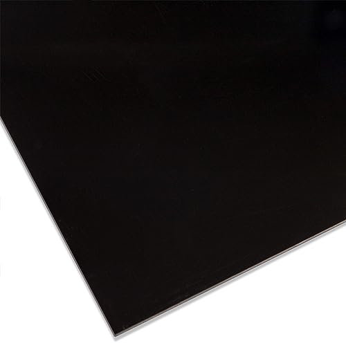 PLEXIGLAS® GS farbig 5 mm, vielfältig nutzbares und bruchfestes Marken Acrylglas für Lichtobjekte etc., 5 mm dicke PLEXIGLAS® GS Platte in 12 x 25 cm, schwarz opak (9H01)