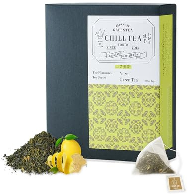 Yuzu Zitrus Grüntee von CHILL TEA Tokio - 100% Japanischer Grüntee - Plastikfrei, natürlichen teebeutel - Frischer Geschmack (30 Teebeutel)