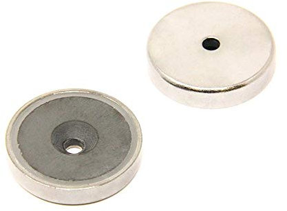 Ferrite Y30BH Pot Magnet for Arts, Crafts, Model Making, DIY and Hobbies - 40mm dia x 8mm thick x 5mm c/sink - 15kg Pull