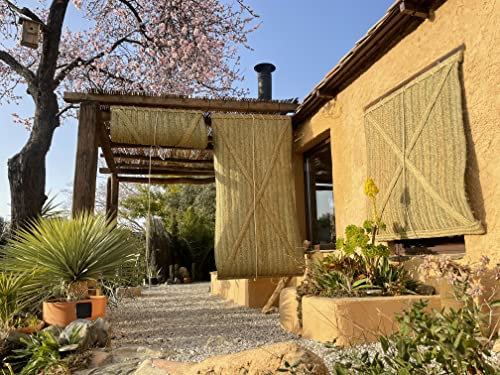 ESPARTO-Jalousie, handgefertigt in Spanien, 120 x 100 cm, Esparto Esteron Andaluz, Rollo aus Naturfasern - Jute-Rollo