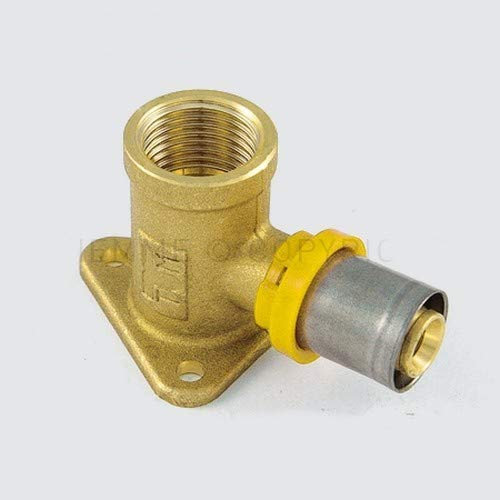 Multistrato per gas - raccordo curvo gomito femmina con flangia 1/2'' x 16 mm