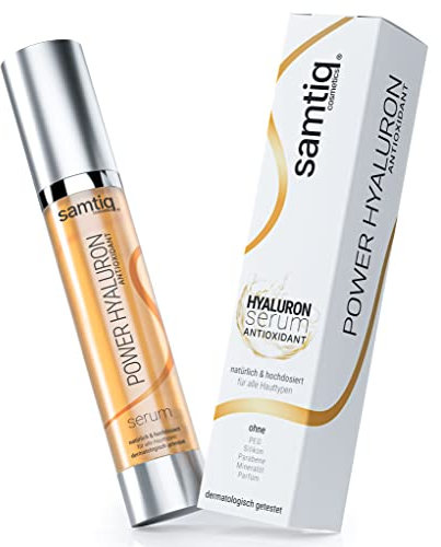 samtiq.® Power Hyaluron Serum Hochkonzentriert - mit Grüntee Extrakt, 50ml, Hyalurongel Gesicht, Microneedling geeignet, Hochdosiert