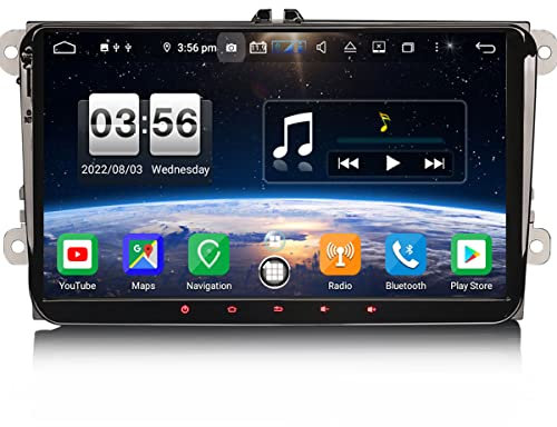 Erisin 9 Pulgadas 8-Core Android 12.0 Coche Estéreo Automóvil Pantalla Táctil para VW Passat Golf MK 5/6 Touran Skoda Seat Tiguan T5 GPS Dab+Radio Soporte DSP CarPlay WiFi BT 4GB RAM+64GB ROM
