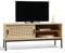 VonHaus Rattan TV Unit - Light Wood Effect TV Stand Cabinet - For TV's up to 55 - Industrial Scandi Style Entertainment Unit with Storage Cupboard & 2 Open Shelves - For Living Room & Lounge - Lena
