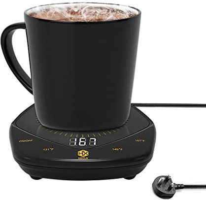 Coffee Mug Warmer, Electric Beverage Warmer, Smart Cappuccino Cup Warmer for Home Office Desk, Mug Warmer with 3 Adjustable Temperature Setting, 25 watt, Black