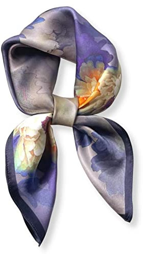 PoeticEHome Seidenschal aus 100% reiner Maulbeerseide – 68x68 cm Halstuch für Damen | Quadratisches Tuch mit Geschenkbox​