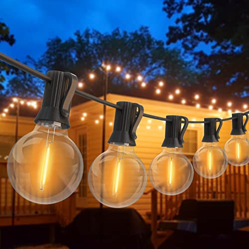 LED Lichterkette Außen 20M Outdoor Lichterkette Strom G40 30+2 Glühbirnen Wetterfest IP44 Wasserdicht Balkon Lichterketten Innen Aussen Lichterketten für Terrasse Garten Party Weihnachten Warmweiß