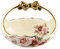 fanquare Vintage Obstkorb aus Porzellan, Gewellten Rändern Snackschale, Blumen Keramik Müslischale mit Griff