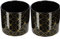 KOTARBAU® 2er Set Deko-Zylinder Blumentopf Keramik Pflanztopf Schwarz-Gold ⌀ 12 cm