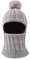 XIAOHAWANG Baby Wintermütze Jungen kindermützen Winter Polarfleece Winddicht Kälteschutz Strickmütze Jungen Warm Beanie Mit Bommel für Kinder Baby(Grau, 3-10Jahren)