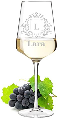 Leonardo Puccini Weinglas 560 ml mit Wunschgravur - Motiv Wappen - personalisiert - Kristallglas - Weißwein, Rotwein - made in Germany - Geburtstag, Weihnachten - Genießer - wine, glass