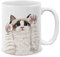 MUGBREW Kaffeetasse / Teetasse, Motiv: Ragdoll Cat Paws Up, Keramik, 325 ml