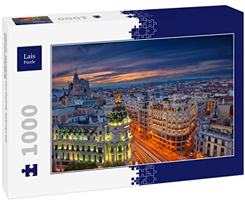 Lais Puzzle Madrid. Stadtbild von Madrid, Spanien bei Sonnenuntergang 1000 Teile