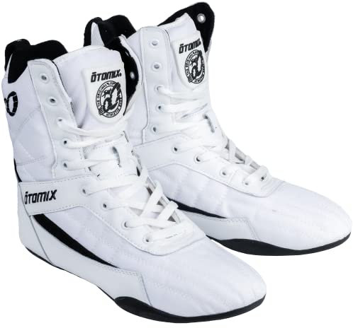 Otomix Scarpe da Boxe Olimpiche Professionali da Uomo con Suola Alta e Fondo Piatto, per Sollevamento Pesi, Bodybuilding, Stacco Powerlifting, Wrestling, Palestra e Stivali da Allenamento Sportivo