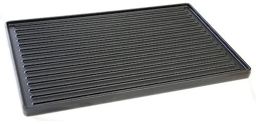 CHEFGASTRO Wende-Grillplatte Gusseisen für Broil King Signet, 38,1 x 33 cm Plancha Pizzaplatte für Gasgrill