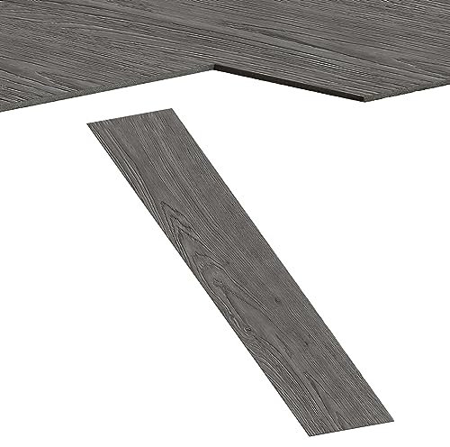 Froadp PVC Bodenbelag Selbstklebend 5,02m² Vinylboden Holzoptik Bodenfliesen Vinyl Klebefliesen 36 Stück Vinyl-Fliesen Rutschfest Wasserfest Laminat Dielen für Eingangstür Küche Balkon (Eiche Dunkel)