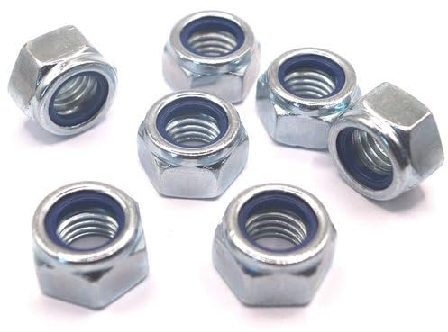 Stopmuttern - DIN 985 Stahl verzinkt - selbstsichernde Muttern - Sicherungsmuttern (M6, 10 Stück)