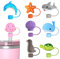 8pcs Sea Animal Cute Straw Cover Cap for Stanley Cup, Silicone Straw Topper for 30&40 Oz Stanley Tumbler with Handle,10mm 0.4in Reusable Straw Tips Lids Dust-Proof Topper for Water Bottle