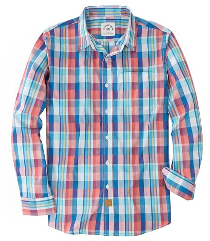 Dubinik® Camicia Quadri Uomo Casual Leggero Botton Down Regular Fit con Taschini