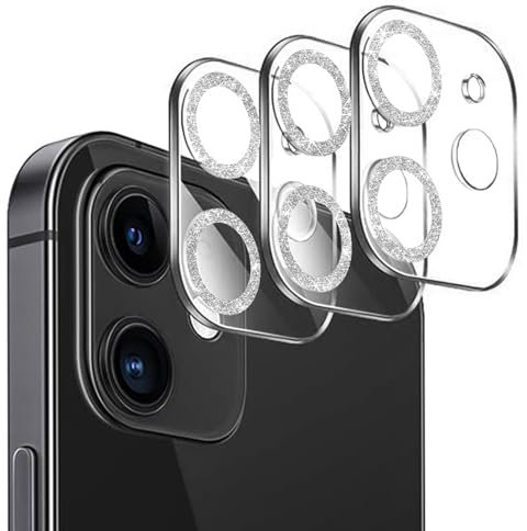 IOPYKKOA 3 piezas de cristal protector de cámara compatible con iPhone 12 3D estereoscópica película de lente lente antiarañazos dureza 9H HD Full protección de la cámara brillante plata