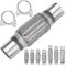 Mardatt 3Pcs Exhaust Flex Pipe Heavy Duty Stainless Steel Exhaust Flex Pipe Double Braid Exhaust Flex Tube U-Bolt Clamp Stainless Steel Muffler U-Bolt Clamps for Cars Trucks Buses Pipes(2x6x10)