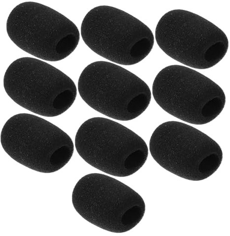 TOPPERFUN 10pcs Pop Filter Protective Film Covers for Lapel Mic Microphone Windscreen Sponge Lapel Mic Covers for Vlogging Microphone