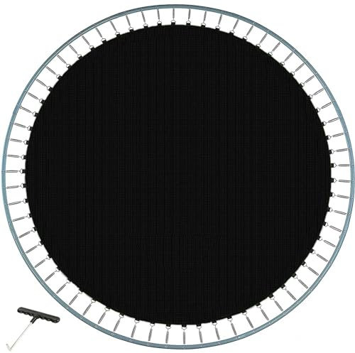 NBVNBV Trampolin Sprungtuch Ø 183cm 244cm 305cm 366cm 396cm 427cm 457cm 488cm,8-Fach vernäht für Trampolin Ersatzteil Sprungtuch für Trampolin Outdoor, Schwarz-244cm 48Ösen 14cm F