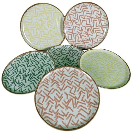 Porland Juego de platos de Porcelana para Postre – Juego Rodezya para 6 Personas – Juego completo y moderno