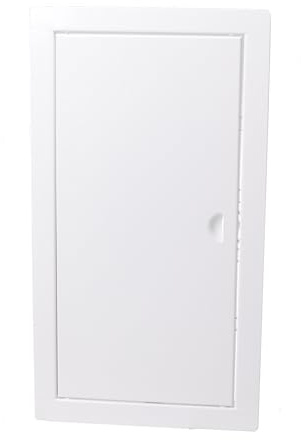 Aqbau Revisionsklappe 50x60 cm för tak och vägg, revisionsdörr i metall i vitt, underhållslucka med snäppstängning, öppning vänster eller höger