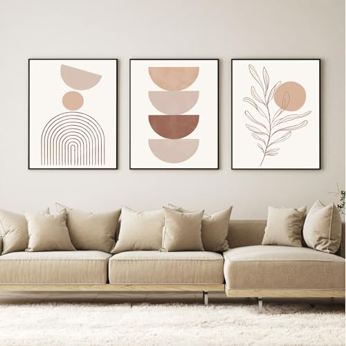 VTRXEG Abstrakte Leinwandbild,Boho Abstrakt Line poster set, Modern Minimalismus Kunstdrucke, Für Wohnzimmer Schlafzimmer Wand Dekorative Bilder Ohne Rahmen (Orange-1, 3x40x60cm, Ungerahmt)