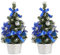 Artificial Mini Christmas Tree Mini Christmas Tree Artificial Small Xmas Tree Tabletop Desk Decorations 2PCS Blue