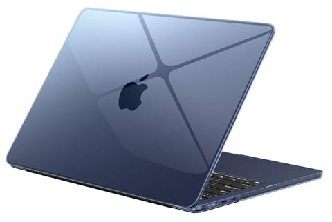 EooCoo Cover Ultra Sottile e Trasparente Compatibile con MacBook Air 13,6 Pollici M4 M3 M2 2025 2024 2022 A3240 A3113 A2681, Plastica Rigide Protection Custodia Mac 13 - Mezzanotte Cristallo Chiaro