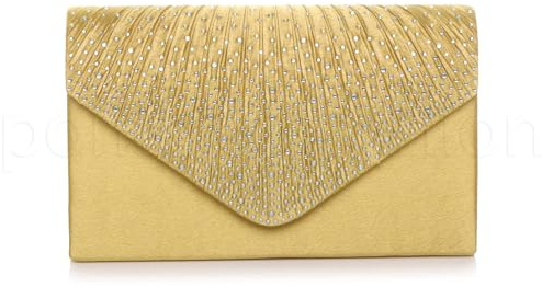 AJVANI Diamante envelope clutch bag