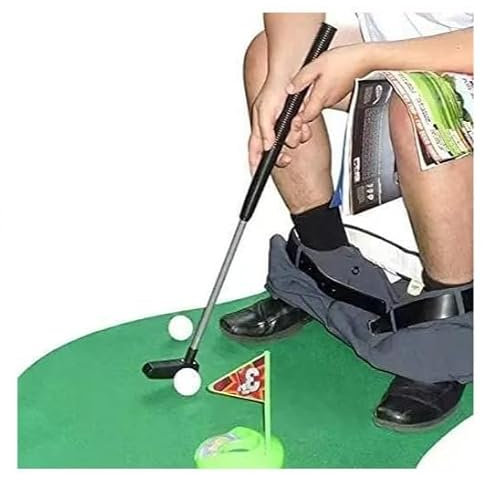 Toilet Golf Games in Any Restroom/Bathroom Mini Golf Set Gift for Men Mini Golf Course Potty Putter Toys Funny White Elephant Gab Gifts for Adults