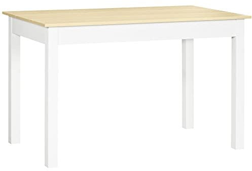 HOMCOM Tavolo da Pranzo per 4-6 Persone, Tavolo Moderno da Cucina e Soggiorno in Truciolato, 119x70x75cm, Rovere