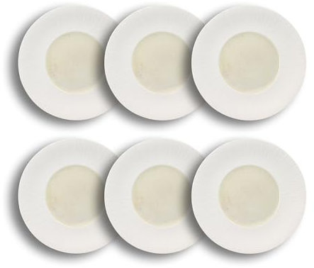 OGO LIVING - Set mit 6 Suppentellern Uru, 20 cm, aus Porzellan, Beige und Weiß, 2614732