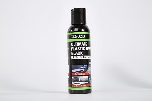 Rénovateur Plastique Noir,Formule Premium Imperméable, Augmente la Brillance & Résistant aux UV pour Renovateur Plastique Voiture Extérieur et Interieur Polish Plastique