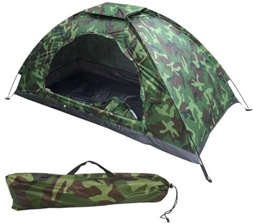 One Man Tent, One Man Tent Waterproof & Sun Resitant 1 Person Backpacking Camouflage Patterns Hiking Lightweight Small Tents with Storage Bag Easy Setup for Camping Hiking