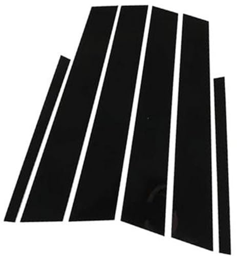 ZAPYVET Lot de 6 Garnitures de Couverture de Montant de fenêtre de Porte de Voiture, for Kia, NIRO 2016-2022, Aspect Fibre de Carbone B Garniture de vitre de Voiture(Black A-Black)