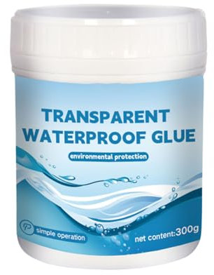 Transparente Wasserfeste Beschichtung – Unsichtbarer Wasserfester Klebstoff | 300 G Transparenter Kleber, Transparente Versiegelung, Superstark, Auslaufschutz-Reparaturset Mit Handschuhen Und Bürste F