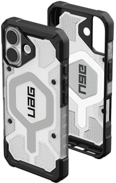 URBAN ARMOR GEAR Pathfinder MS Hülle kompatibel mit Apple iPhone 17 Case (Wireless Charging/Magnetisches Aufladen, Fallschutz nach Militärstandard) Ice/Silber