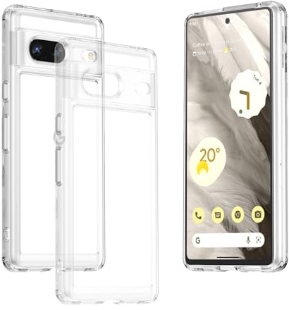 Xuikmd Case for Google Pixle 7 Transparent Anti-Yellow Shockproof | Transparent PC back with TPU shockproof frame for durable daily protection and anti-yellowing clarity.