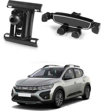KUNGKIC - Soporte para teléfono de coche para Dacia Sandero 3/Sandero Stepway 3 2021-2025 Air Vent Soporte de teléfono móvil giratorio de 360° ajustable, color negro