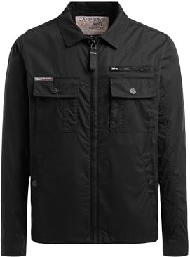 Camp David Herren Leichte Kurzjacke im Utility-Stil mit Paper-Coating
