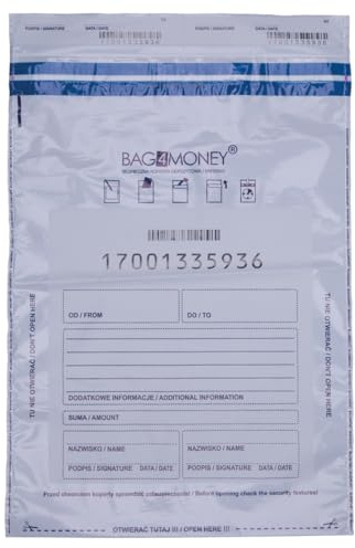 OFFICE PRODUCTS Safebags Sicherheitsbeutel / 50 Stück/Weiß/ C3/ 330 x 470 mm/Auswurfsicher/Für den Transport von Bargeld und Wertsachen/Einzeln nummeriert