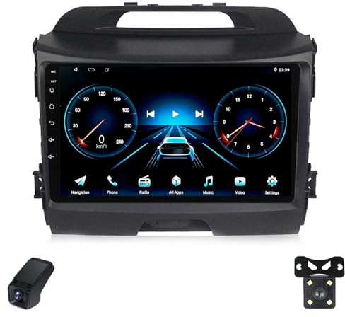 Autoradio per Kia Sportage 3 SL 2010-2016 Android 15 CarPlay con Schermo Tattile 9-Inch Car Radio 1280×720 Stereo per Auto/SWC/Bluetooth 5.0/FM AM RDS DSP/Wi-Fi/4GLTE/GPS/ADAS DVR(C,L10)