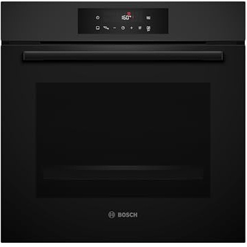 Bosch Serie 4 Einbau-Backofen 60 x 60 cm, HBA572BM3, AirFry Funktion, 10 Automatikprogramme, 3D Heißluft für gleichmäßige Ergebnisse, Pyrolytische Selbstreinigung, LED Touch Control, Matt Schwarz