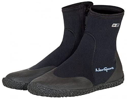 Neo Sport Premium Neoprene Men & Women Wetsuit Boots, Shoes with puncture resistant sole 3mm, 5mm & 7mm for warm, moderate or cold water for watersports: beach, boat, lake, mud, kayak and more! Sizes 4 - 16, Men's 4 / Women's 5