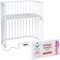 babybay Boxspring Beistellbett aus massivem Buchenholz / kompakt & verwandelbar / Kinderbett Höhe stufenlos verstellbar & umweltfreundlich / mitwachsendes Babybett (weiß lackiert)
